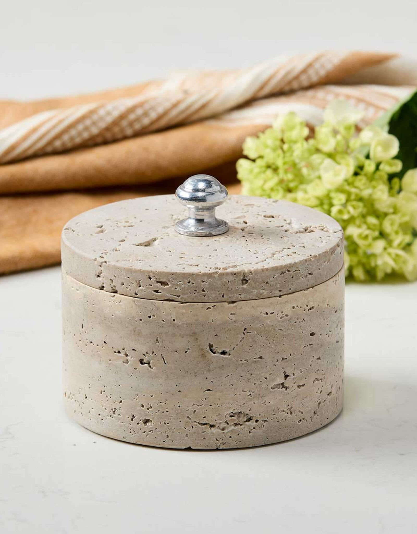Serrv Travertine Lidded Canister