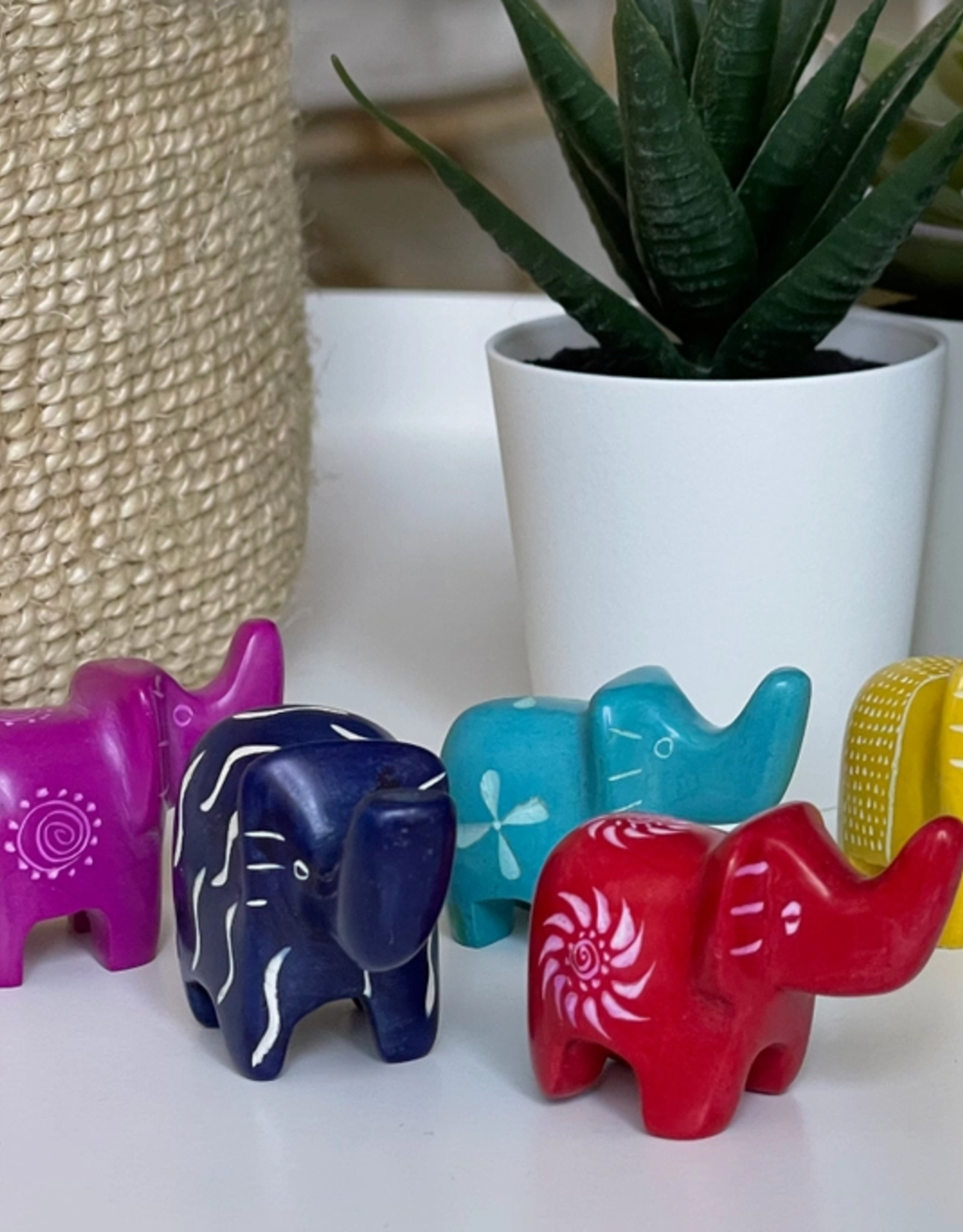 Global Crafts Tiny Elephants -  Kisii Stone 1.5 - 2"