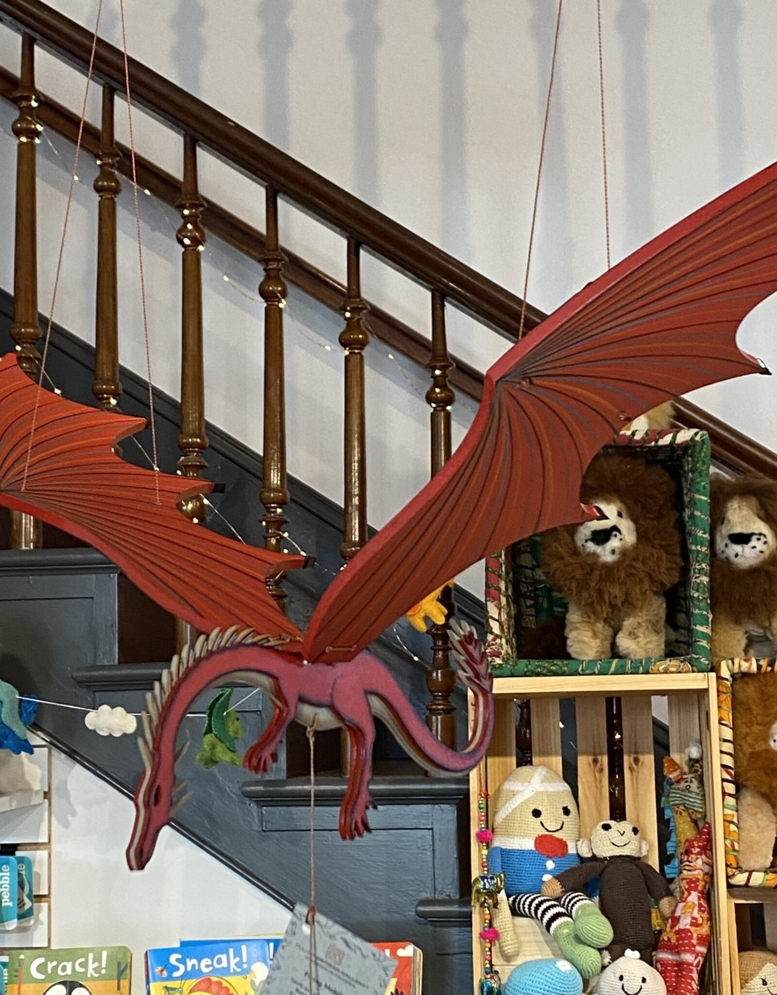 Tulia Artisans 32" XL Red Dragon Flying Mobile