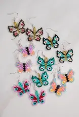 Lucia's Imports Butterfly Beaded Earrings