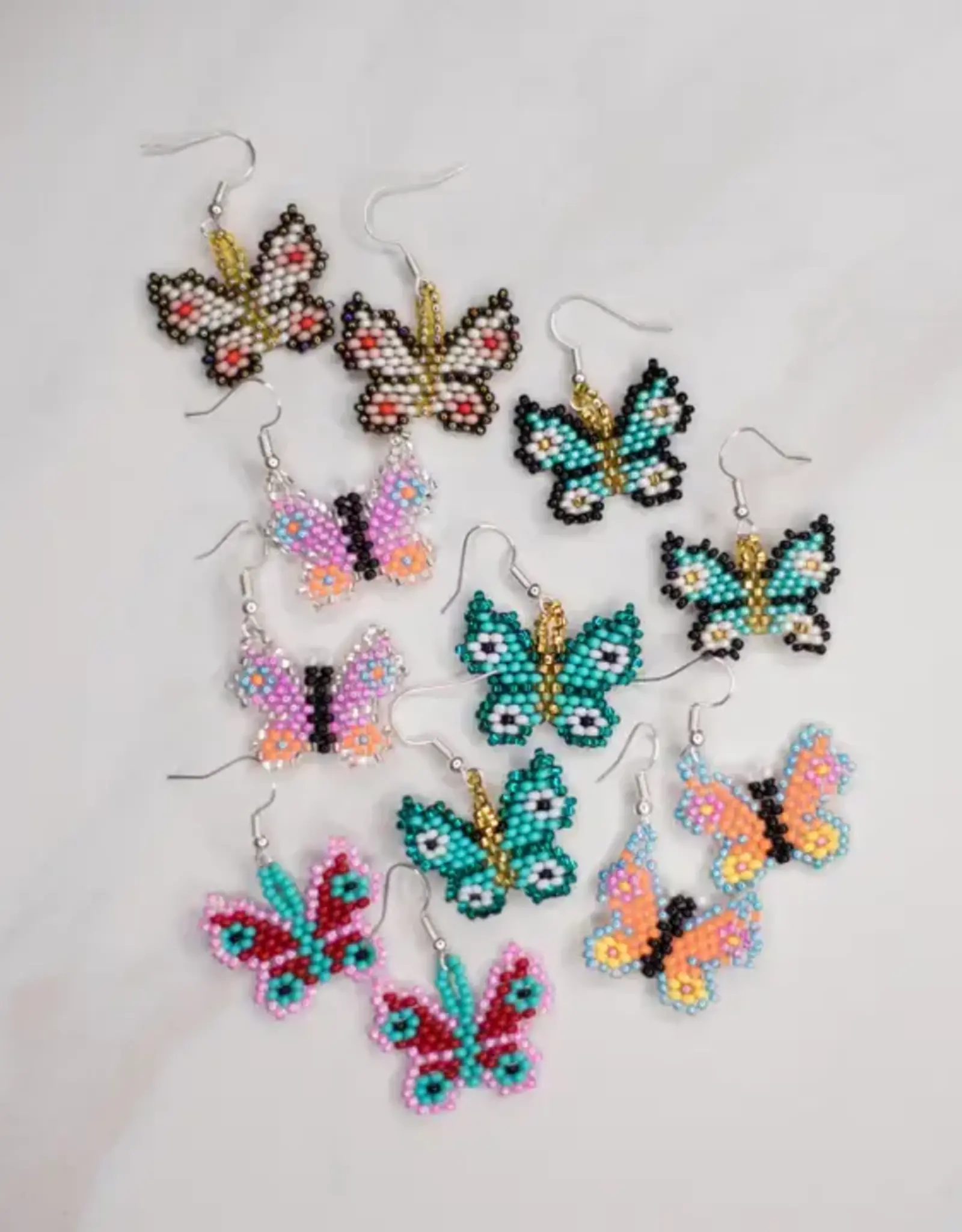 Lucia's Imports Butterfly Beaded Earrings
