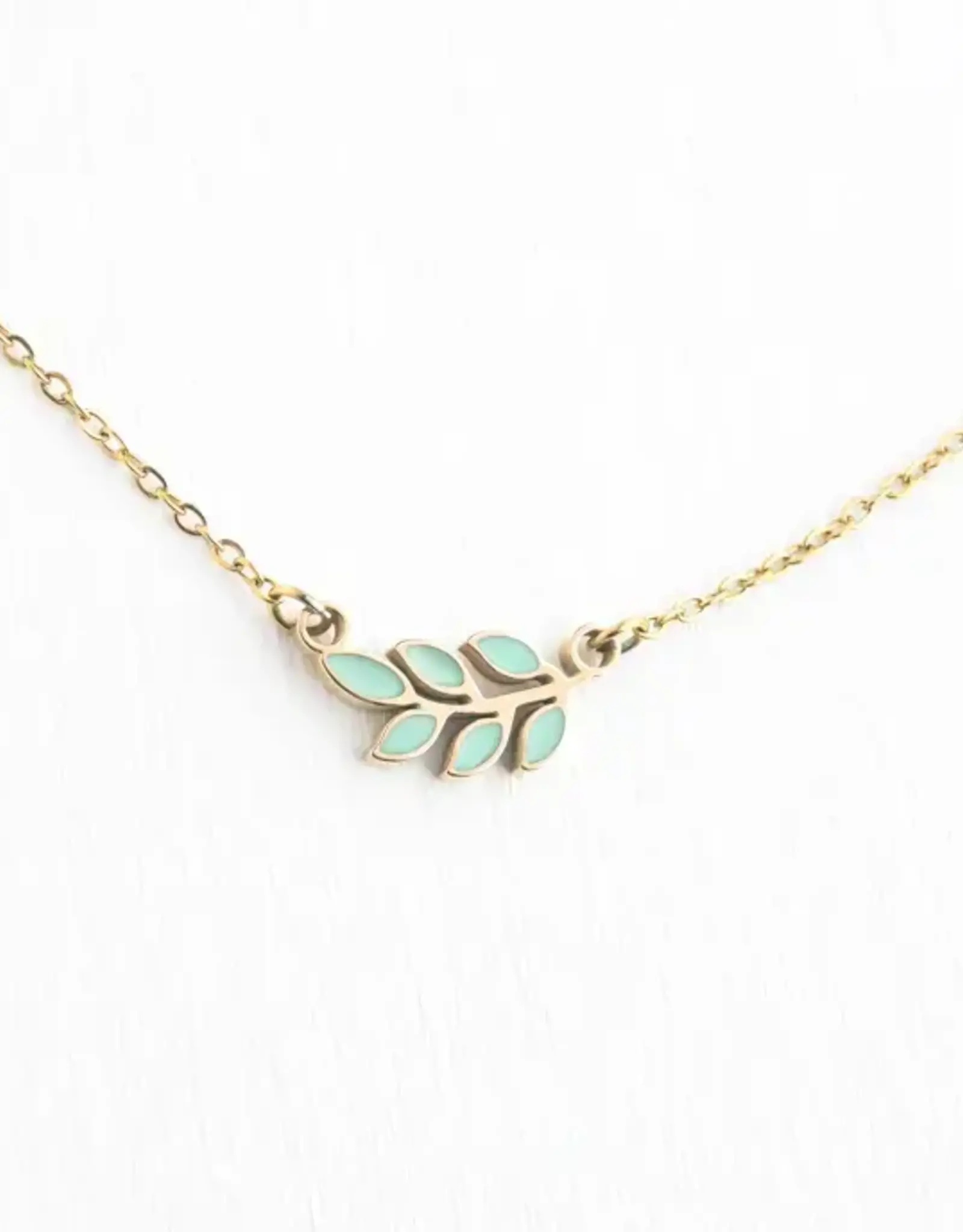 Starfish Project Rowen Leaf Necklace in Mint