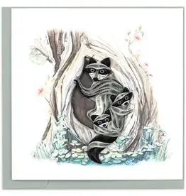 Quilling Card Quilled Raccoon Tree Hole Greeting Card