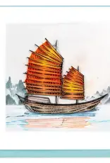 Quilling Card Quilled Sampan Greeting Card