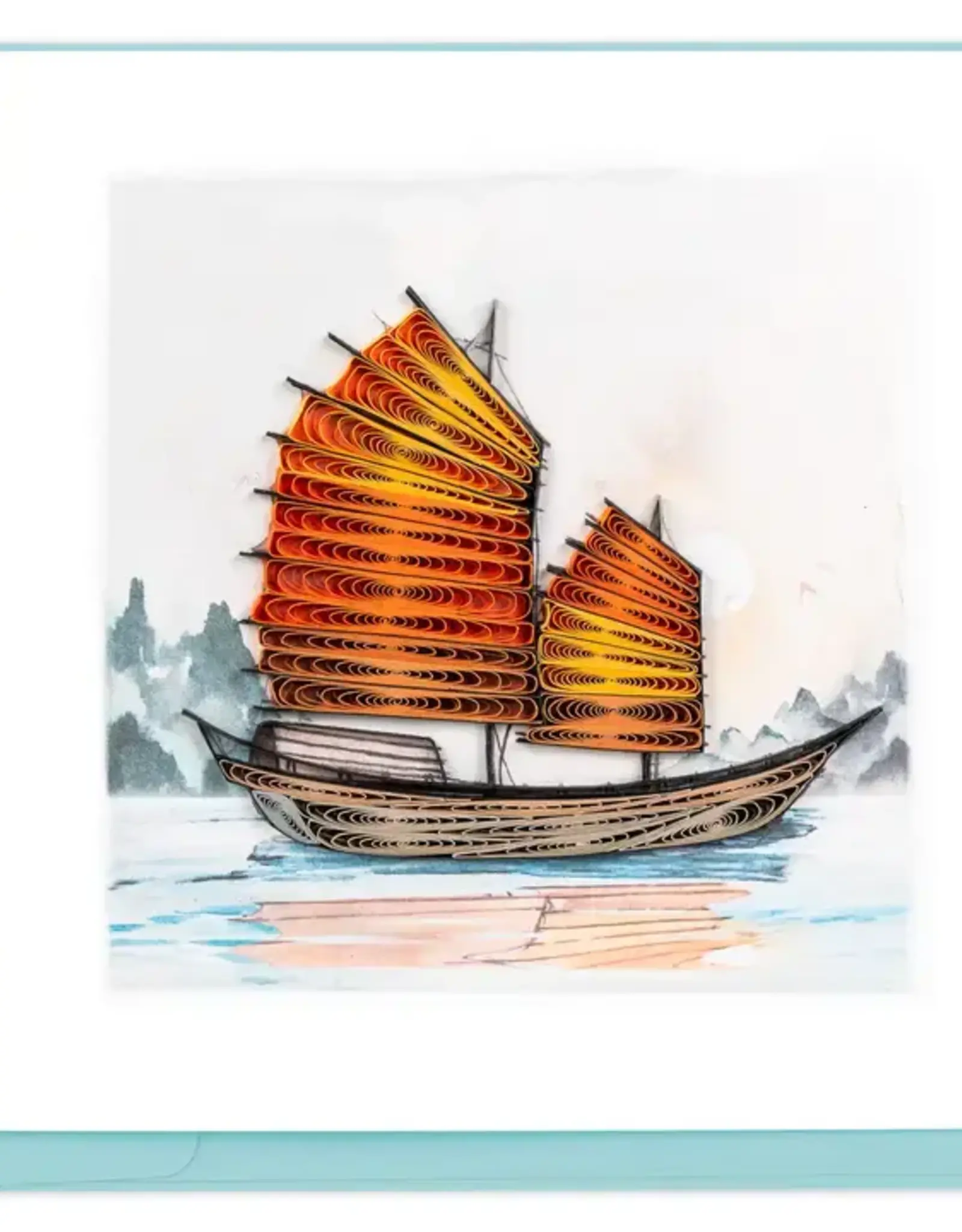 Quilling Card Quilled Sampan Greeting Card