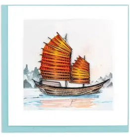 Quilling Card Quilled Sampan Greeting Card