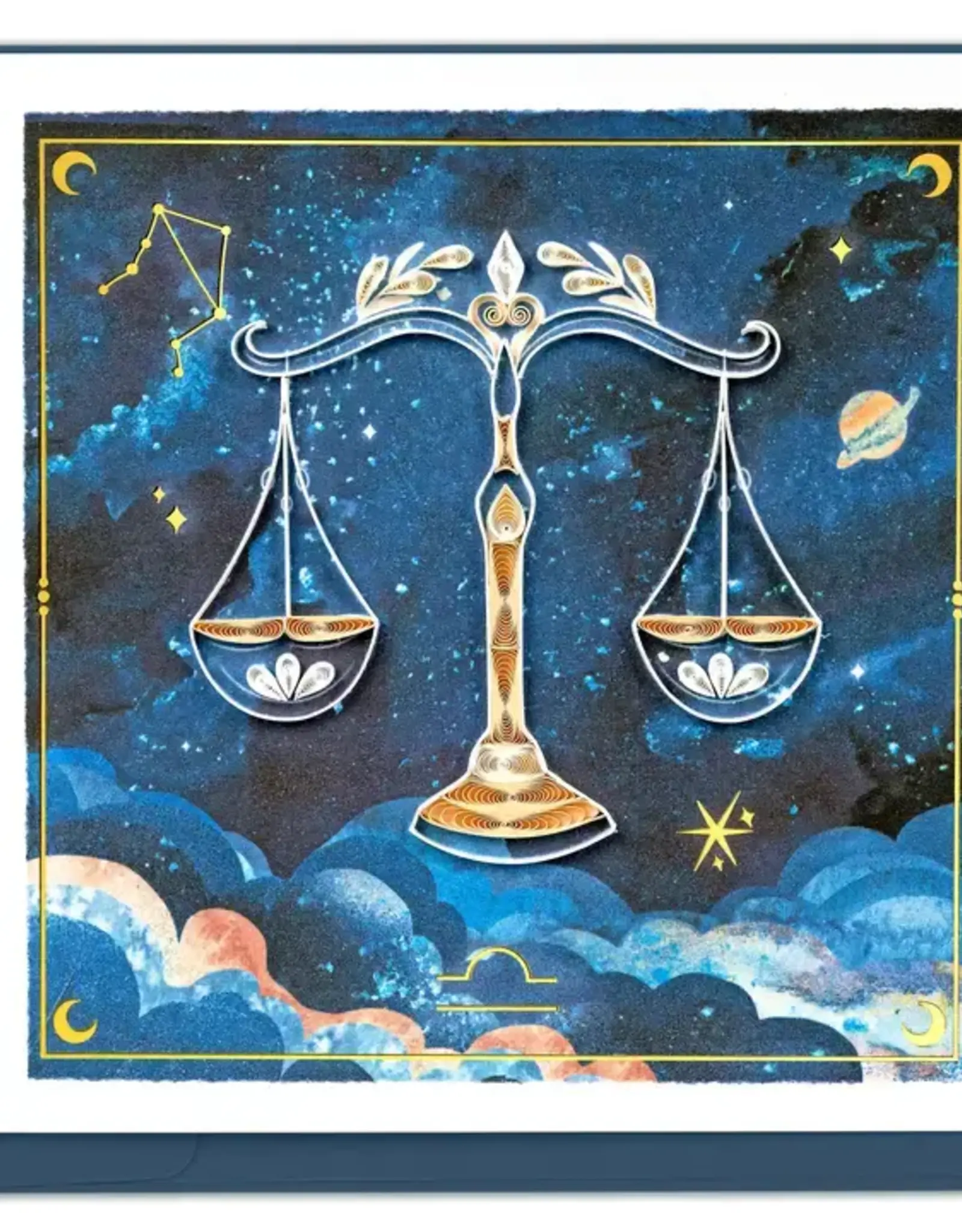 Quilling Card Quilled Libra Zodiac Greeting Card