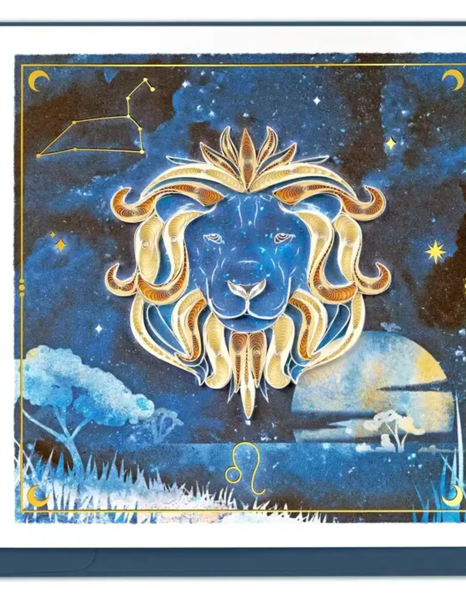 Quilling Card Quilled Leo Zodiac Greeting Card