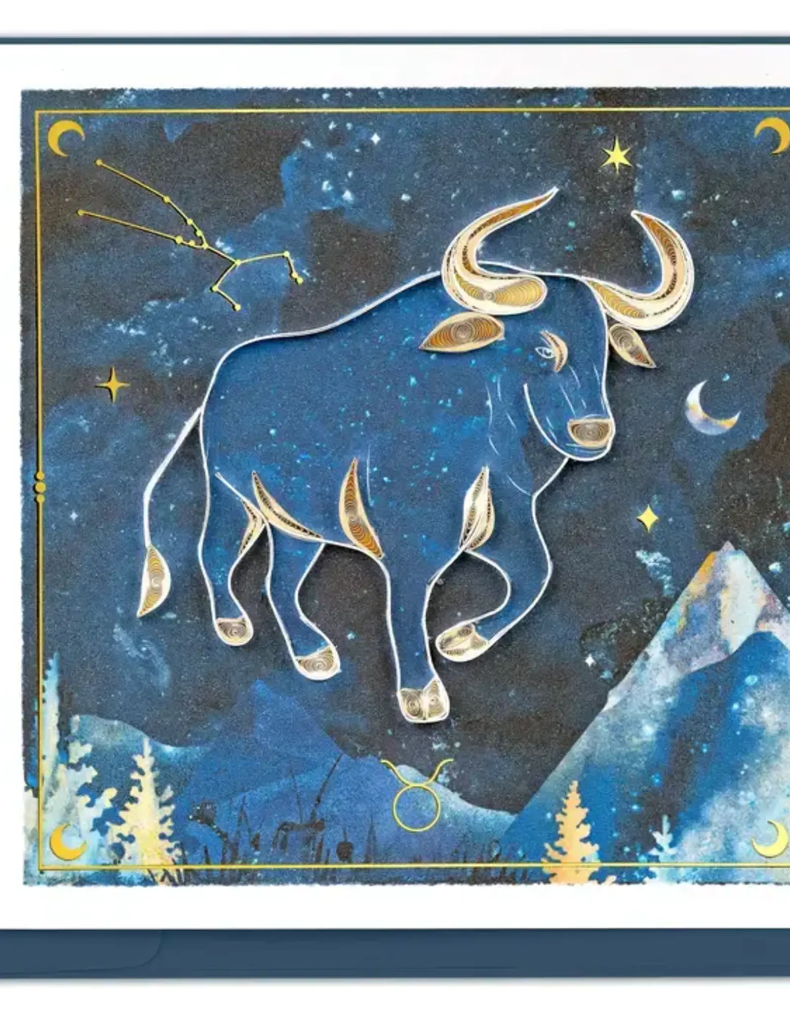Quilling Card Quilled Taurus Zodiac Greeting Card