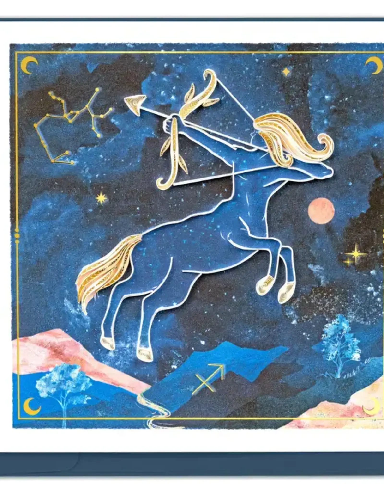 Quilling Card Quilled Sagittarius Zodiac Greeting Card