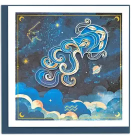 Quilling Card Quilled Aquarius Zodiac Greeting Card