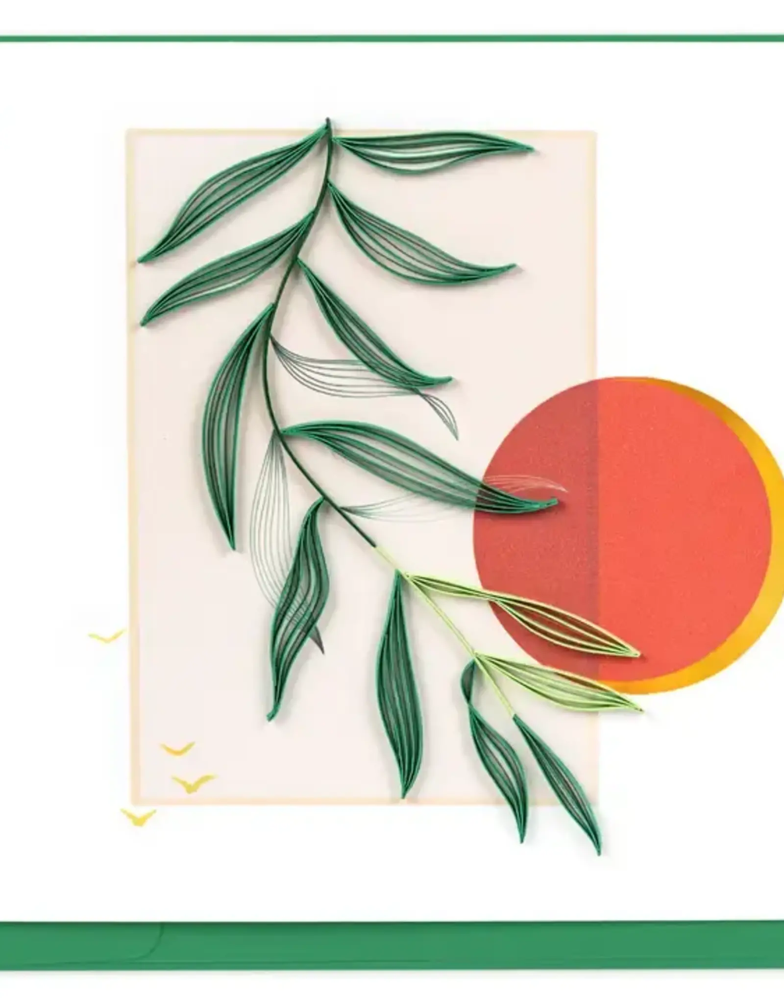 Quilling Card Quilled Minimalist Leaves & Sun Greeting Card