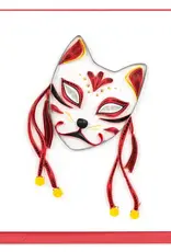 Quilling Card Quilled Kitsune Mask Greeting Card