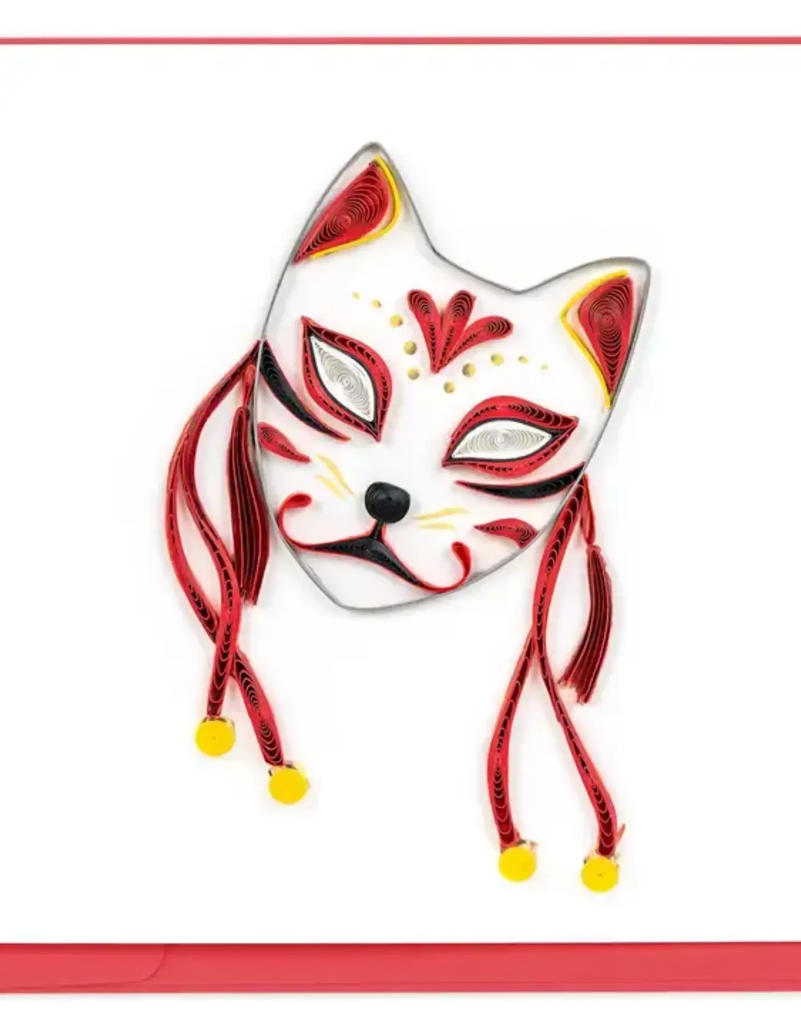 Quilling Card Quilled Kitsune Mask Greeting Card