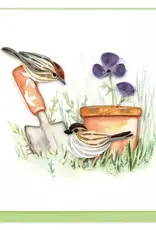 Quilling Card Quilled Garden Sparrow Greeting Card
