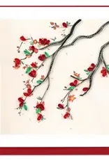 Quilling Card Quilled Red Flower Branch Greeting Card