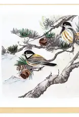 Quilling Card Quilled Pine Needles and Birds Greeting Card