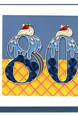 Quilling Card Quilled Birthday Milestone Greeting Card - 80