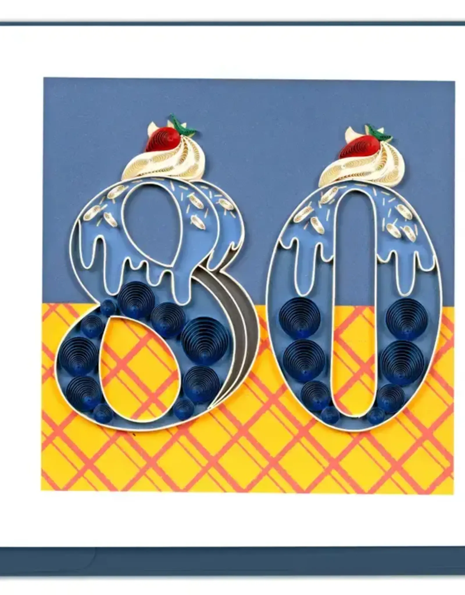 Quilling Card Quilled Birthday Milestone Greeting Card - 80