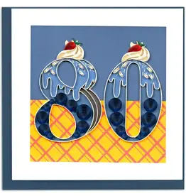 Quilling Card Quilled Birthday Milestone Greeting Card - 80
