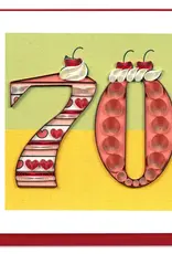 Quilling Card Quilled Birthday Milestone Greeting Card - 70