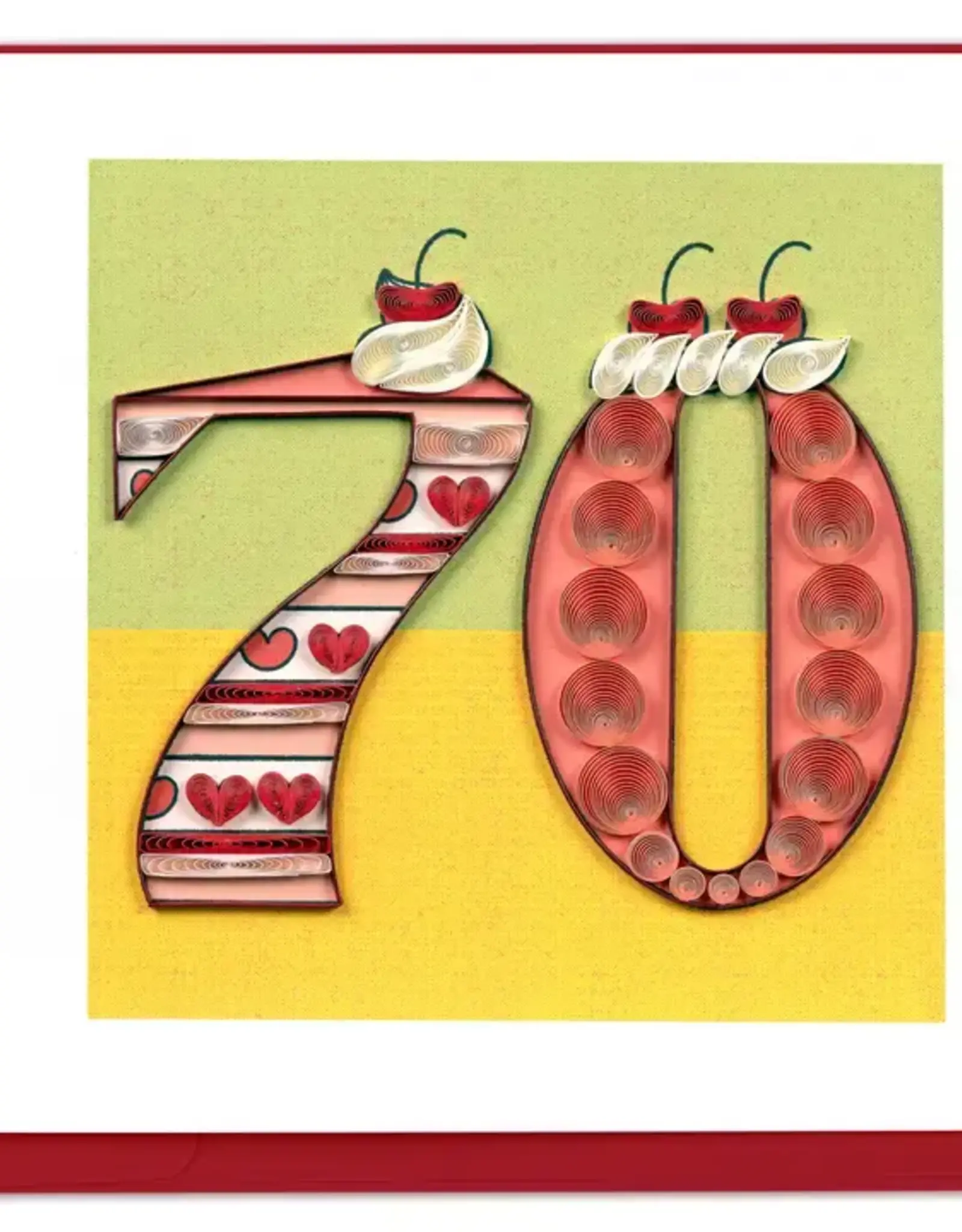 Quilling Card Quilled Birthday Milestone Greeting Card - 70