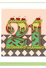 Quilling Card Quilled Birthday Milestone Greeting Card - 21