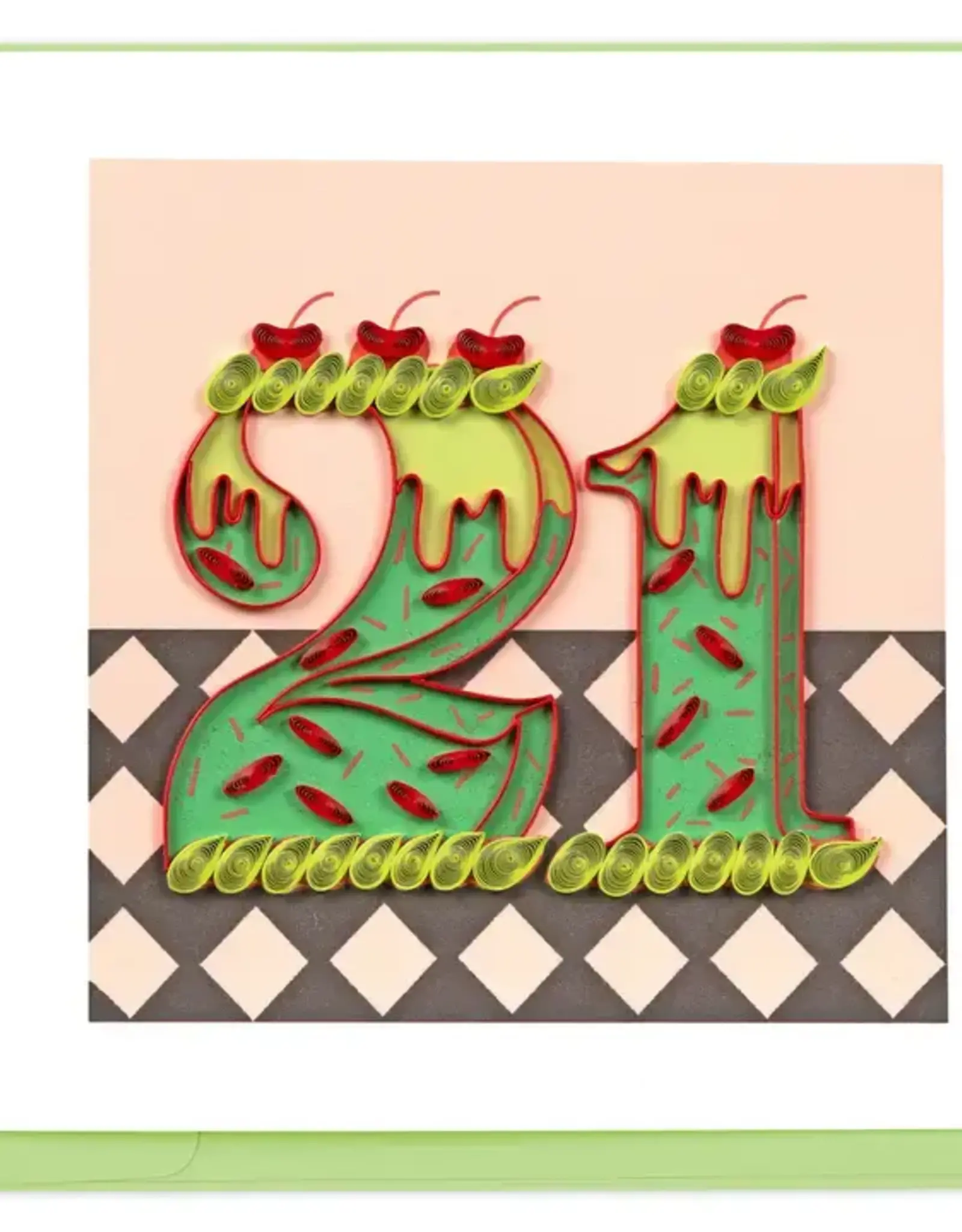 Quilling Card Quilled Birthday Milestone Greeting Card - 21