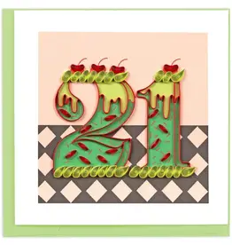 Quilling Card Quilled Birthday Milestone Greeting Card - 21