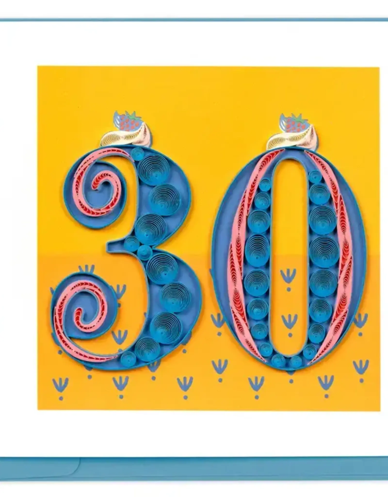 Quilling Card Quilled Birthday Milestone Greeting Card - 30