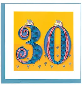 Quilling Card Quilled Birthday Milestone Greeting Card - 30