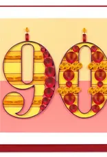 Quilling Card Quilled Birthday Milestone Greeting Card - 90