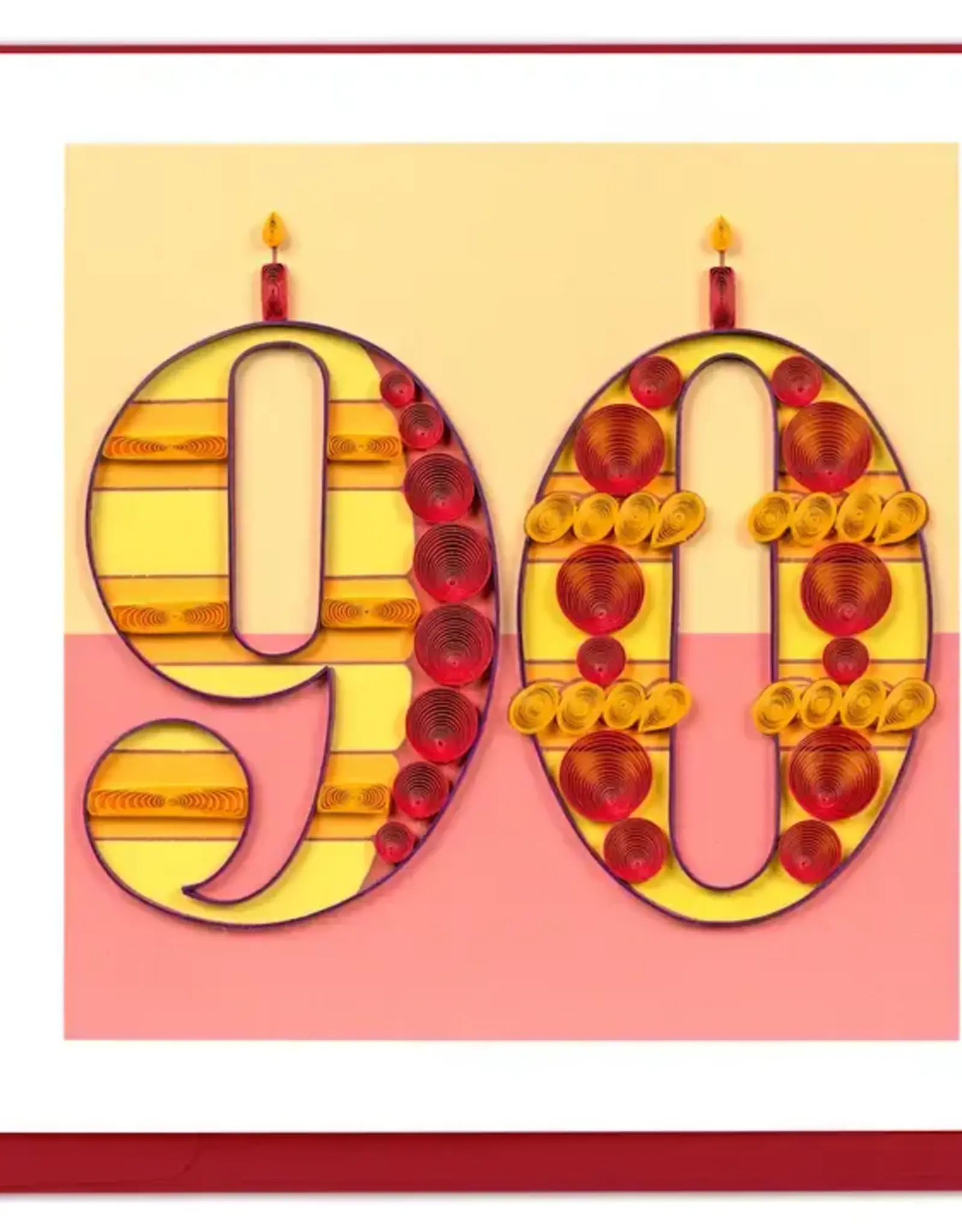Quilling Card Quilled Birthday Milestone Greeting Card - 90