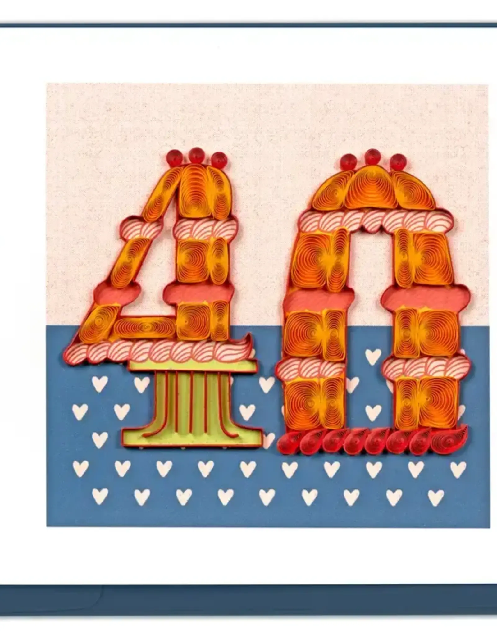 Quilling Card Quilled Birthday Milestone Greeting Card - 40