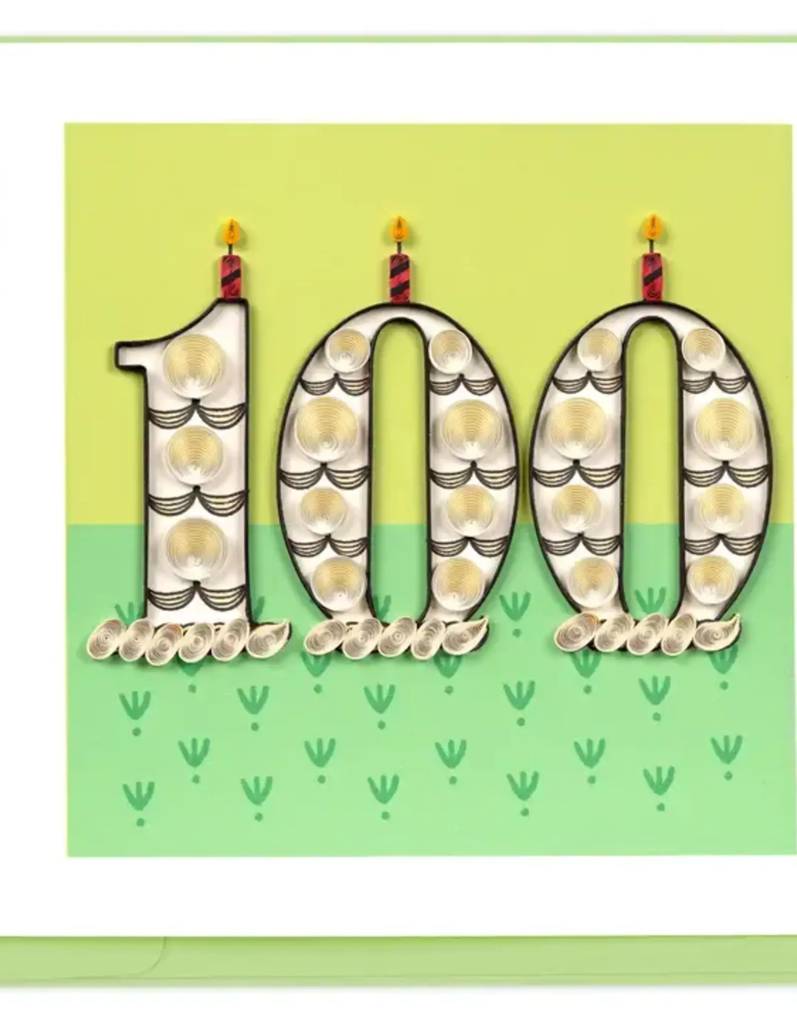 Quilling Card Quilled Birthday Milestone Greeting Card - 100