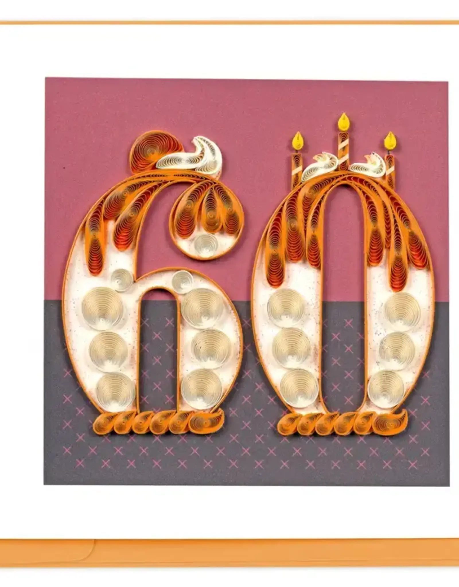 Quilling Card Quilled Birthday Milestone Greeting Card - 60