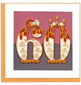 Quilling Card Quilled Birthday Milestone Greeting Card - 60