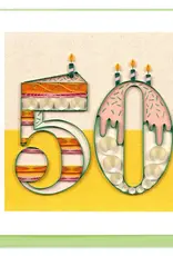 Quilling Card Quilled Birthday Milestone Greeting Card - 50