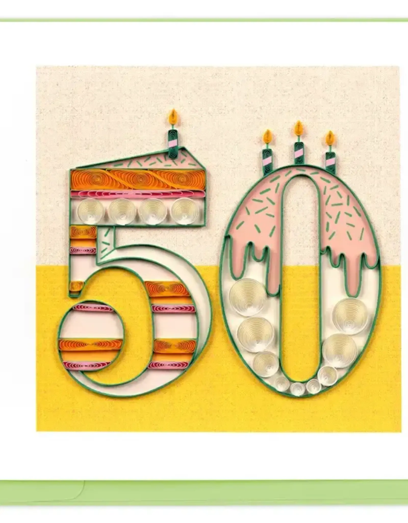 Quilling Card Quilled Birthday Milestone Greeting Card - 50