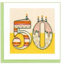 Quilling Card Quilled Birthday Milestone Greeting Card - 50