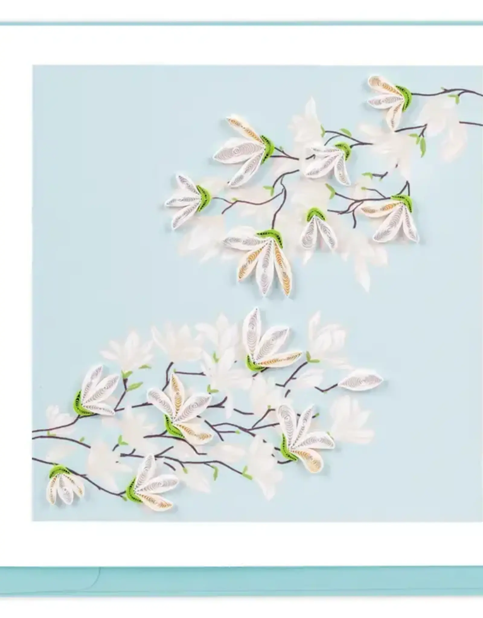 Quilling Card Quilled White Magnolia Branch Greeting Card