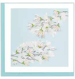 Quilling Card Quilled White Magnolia Branch Greeting Card