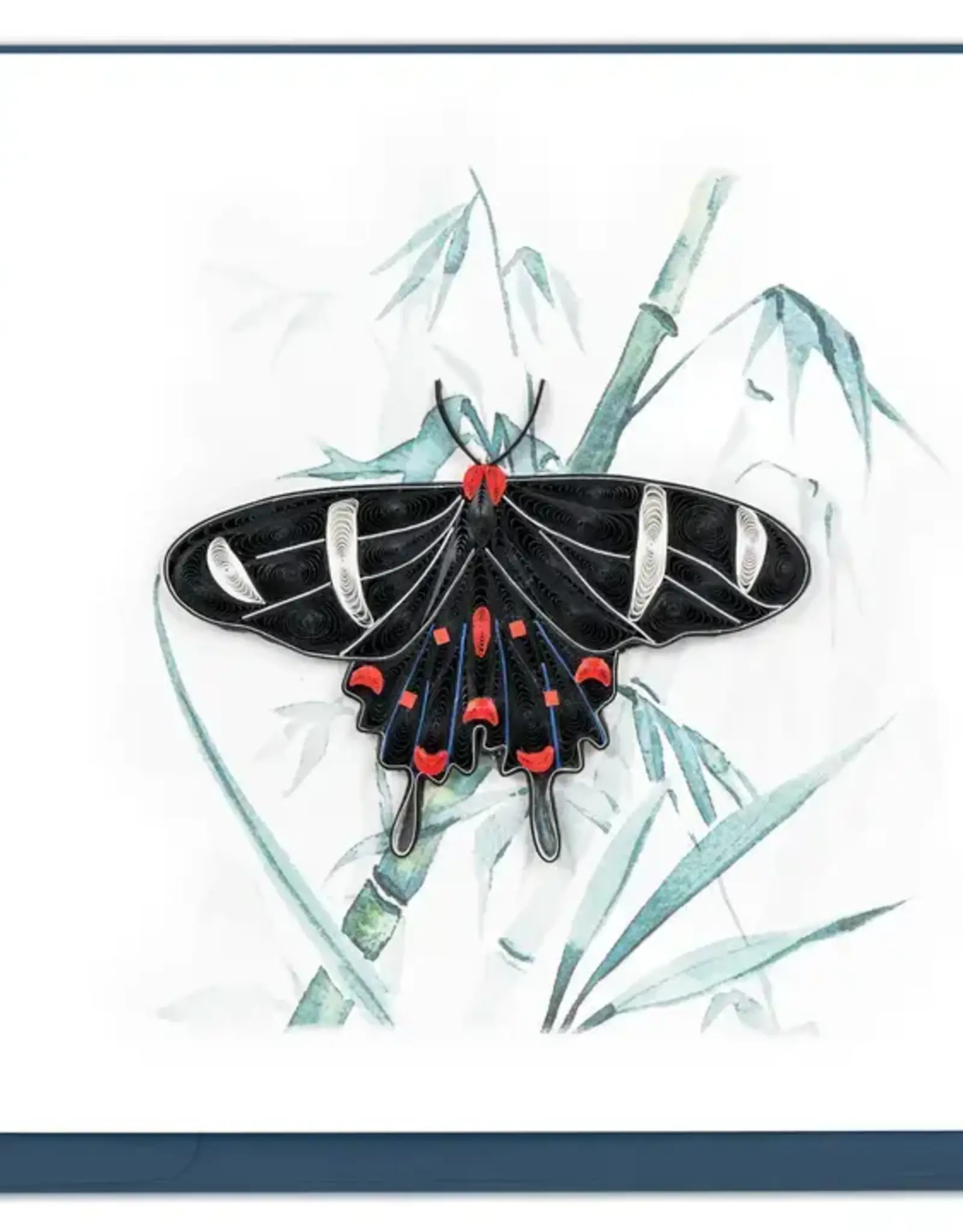 Quilling Card Quilled Butterfly on Bamboo Greeting Card
