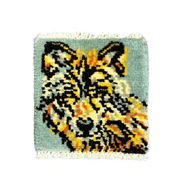 Bunyaad Pakistan Wolf Mug Rug Blue Bunyaad Pakistan Wolf Mug Rug Blue