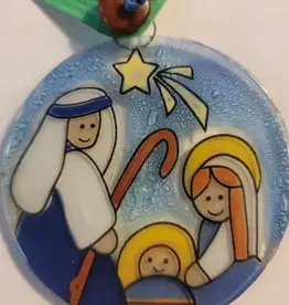 Pampeana Glass Nativity Scene Ornament