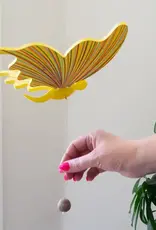 Tulia Artisans Yellow Butterfly Flying Mobile