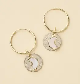 Matr Boomie Sikka Coin Dangle Hoop Earrings