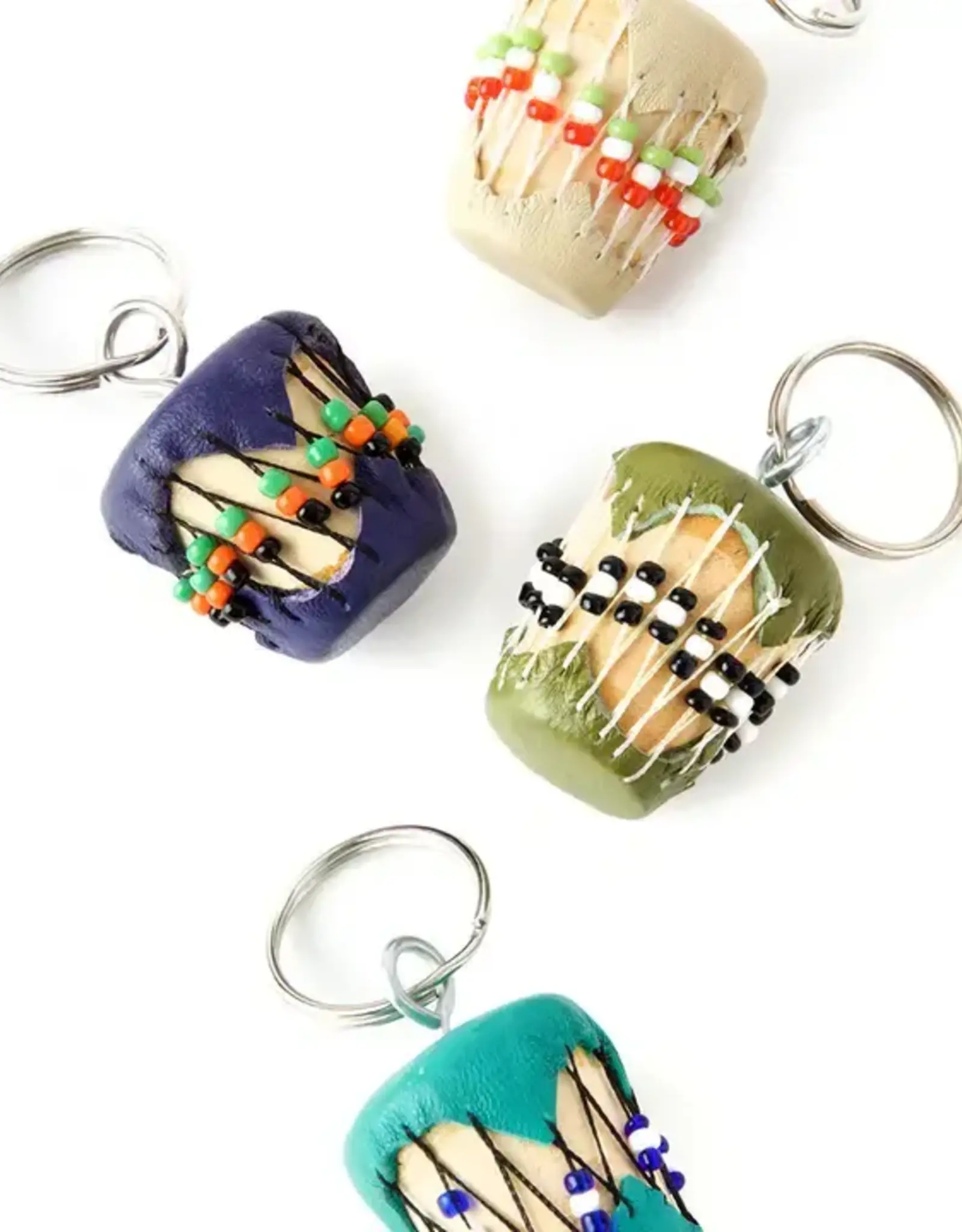 Swahili African Modern Assorted Colorful African Drum Keychains