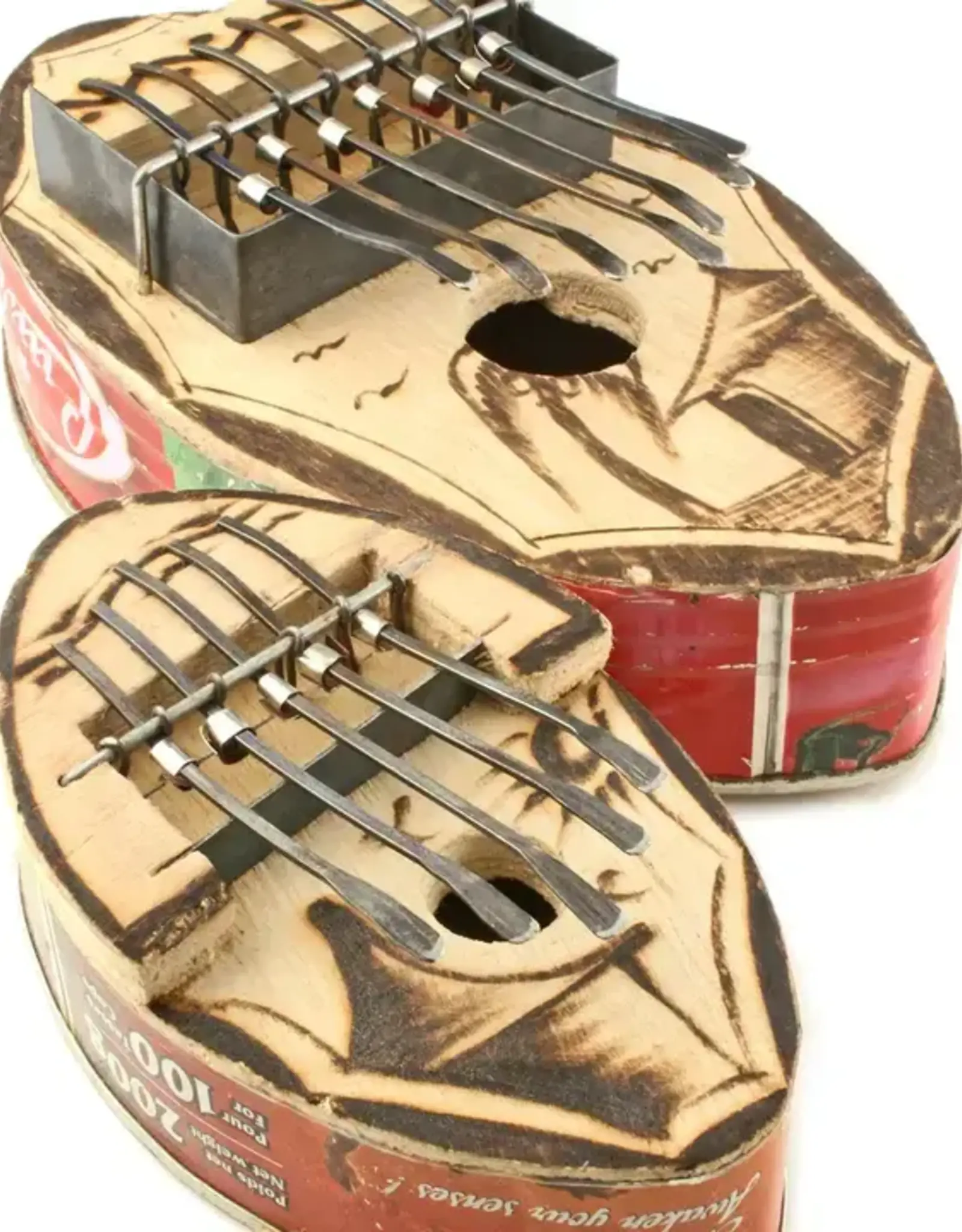 Swahili African Modern Small Oval Recycled Tin Can Kalimba