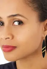 Swahili African Modern Horn and Brass Lancet Earrings